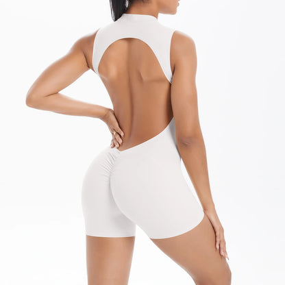Women Gym Suits Women Scrunch Whole Suit Push Up Sports Suit Women Fitness Suit with Zipper Training Clothes One Piece