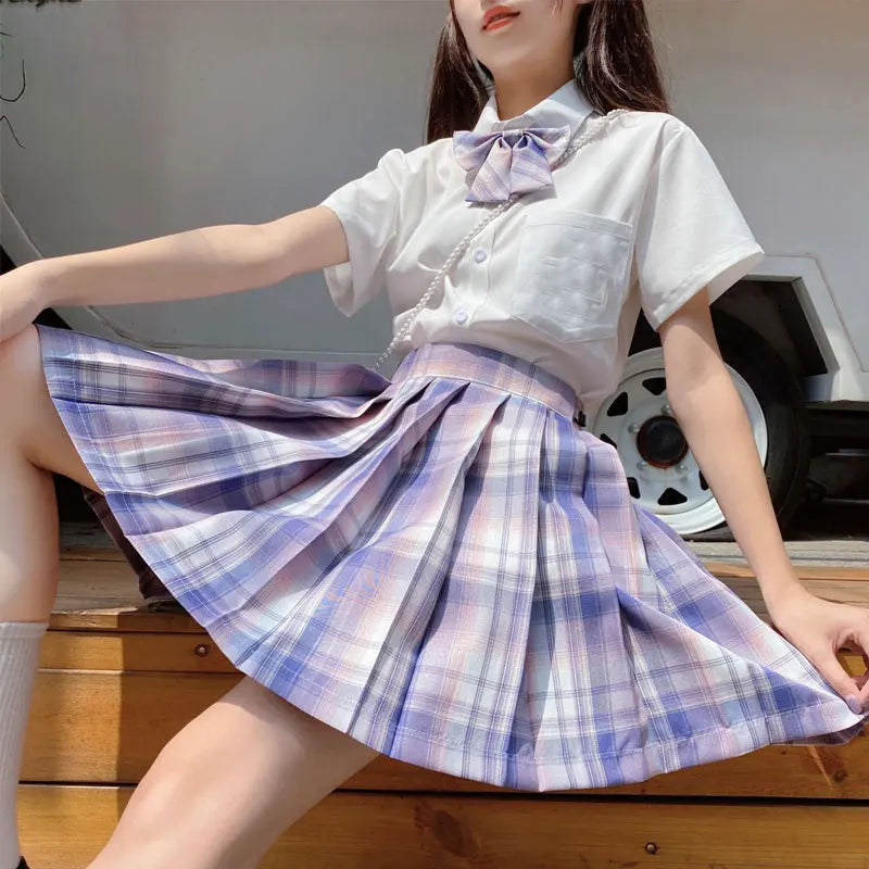 Japanese Bow Tie Skirt Set Student Pleated Skirt Jk Uniform Korean School Sexy Girl Preppy Style Seifuku Japanese School Uniform
