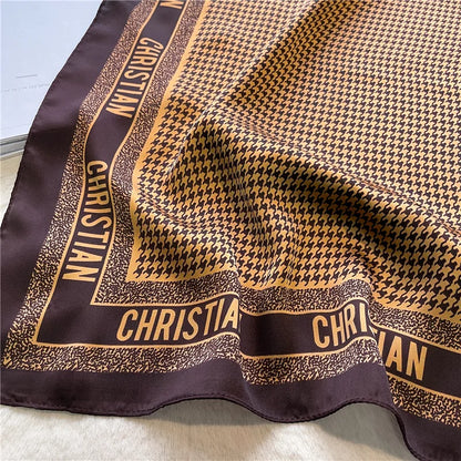 Print 70cm Silk Satin Headkerchief Women Luxury Design Neck Tie Scarf Female Hair Hand Wrist Foulard Shawl Hijab Bandana