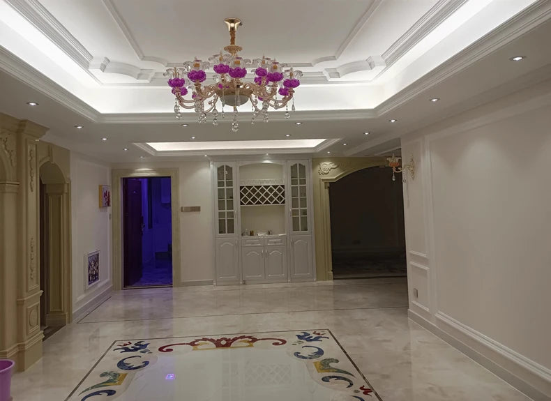 Luxury Living Room Chandelier Crystals Glass Hall Main Pendant Lamps Restaurant Bedroom French Creative Hanging Light Luminaire