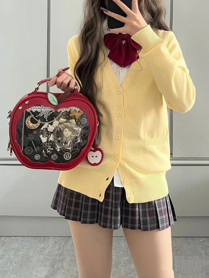 Kawaii Ita Backpack Creative Apple Women's Ita Bag Original Cute Five Pointed Star Street Fashion Harajuku Girl Crossbody Bags
