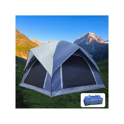4 Person Camping Tent Waterproof Dome Tent Removable Rainfly Ventilated Double Layer Design 2 Doors Large Mesh Windows Lightweight Portable Easy Quick Setup for Hiking Trekking Traveling Beach Picnic Backyard All Seasons Wind