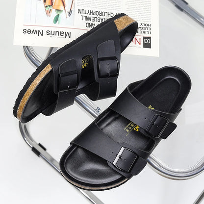 Men Leather Sandals Summer Classic Boys Shoes Slippers Soft Sandals Roman Comfortable Outdoor Beach Walking Footwear All-Match