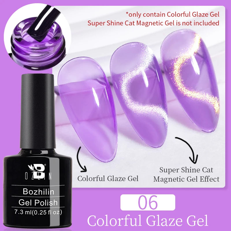 7.5ml Golden Light  Magnetic Gel Golden Gems Magnetic Gel Nail Polish Cat Nail Sparkling Glitter Semi Permanent Varnish