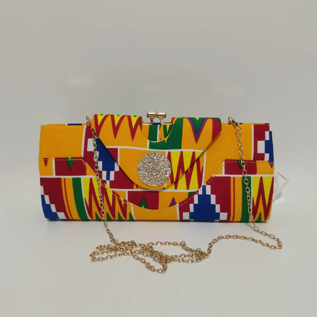Fashion African Women Wedding Party Wax Shoes and Bag to Match Nigeria Ankara Style Print Shoes Bag Set F1110-1
