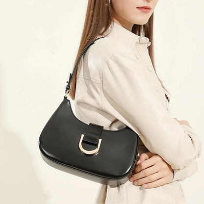 Elegant PU Crescent Shoulder Bags for Women 2025 Luxury Designer Crossbody Purse Underarm Ladies Handbags