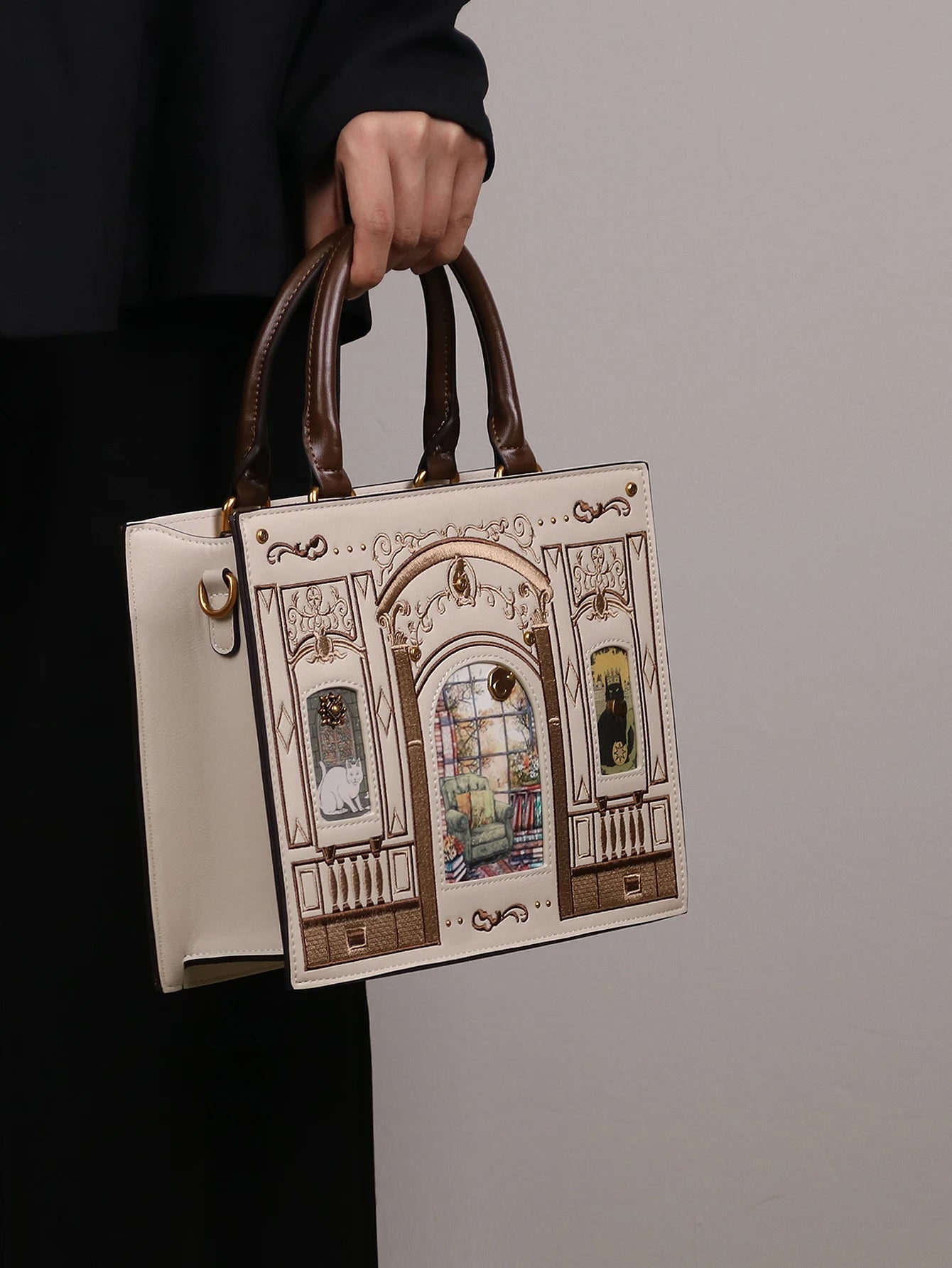 2026 Light Luxury Niche Design Fashion New Cat Bag Light Luxury Heavy Industry Craft Embroidery Thread Small Square B