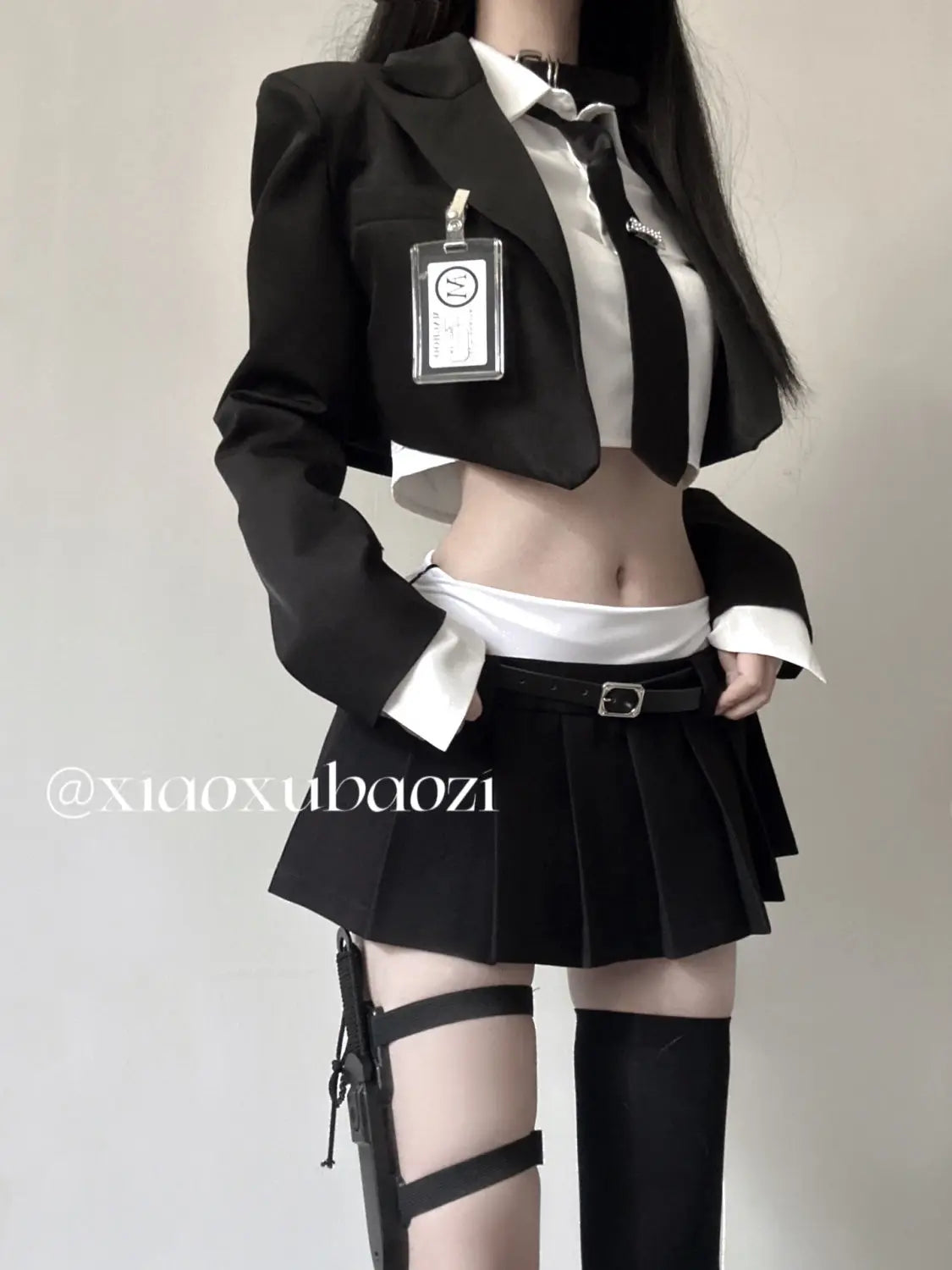2025 improved sexy jk uniform women short shirt long sleeve jacket patchwork design skirt fashion korea jk suit set women w939