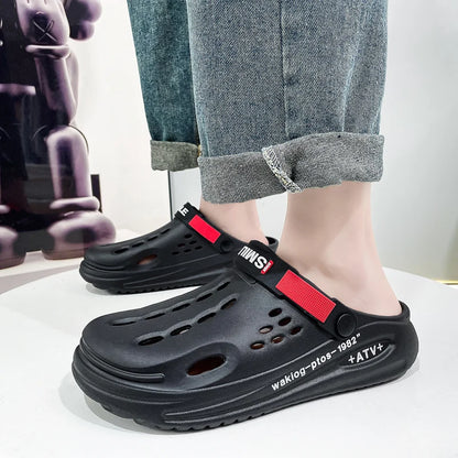 Men's Slippers EVA Hole Men's Sandals Non-Slip Slippers Thick Soft Platform Casual Slides Fashion Mules Shoes Outdoor Big Size