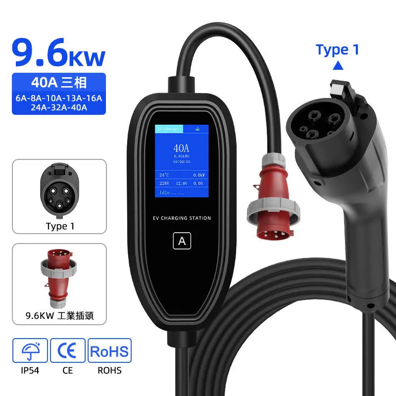 ROMADA K09 New Energy Electric Vehicle Charging Gun Portable In-Car Charger Home Use EU/US Standard Tesla EV Charging Station