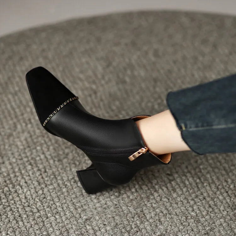 LeShion Of Chanmeb Natural Genuine Leather Boots Luxury Brand Designer Mix-color Kid Suede Ankle Boot Ladies Autumn Winter Shoes