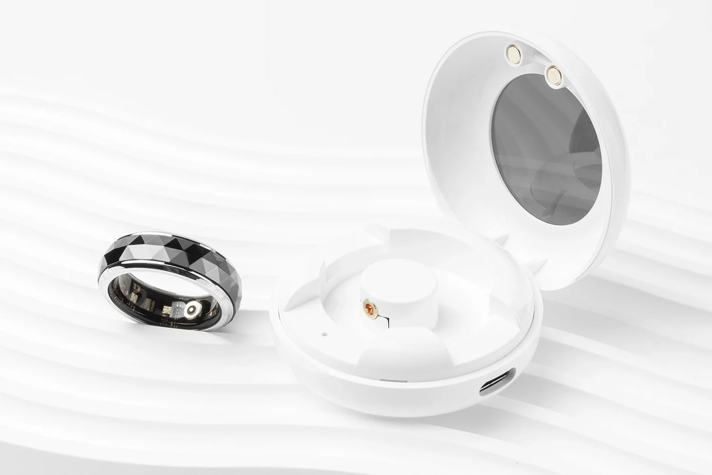 COLMI R11 Ceramic Smart Ring for Men, Fidget Spinner Anxiety Relieve Ring with Charging Case, Health Monitor, 5ATM Waterproof