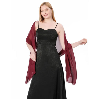 Pure Color Chiffon Shawls for Evening Dresses Women Wedding Evening Party Capes Scarves Summer Beach Towel Sunscreen Shawl