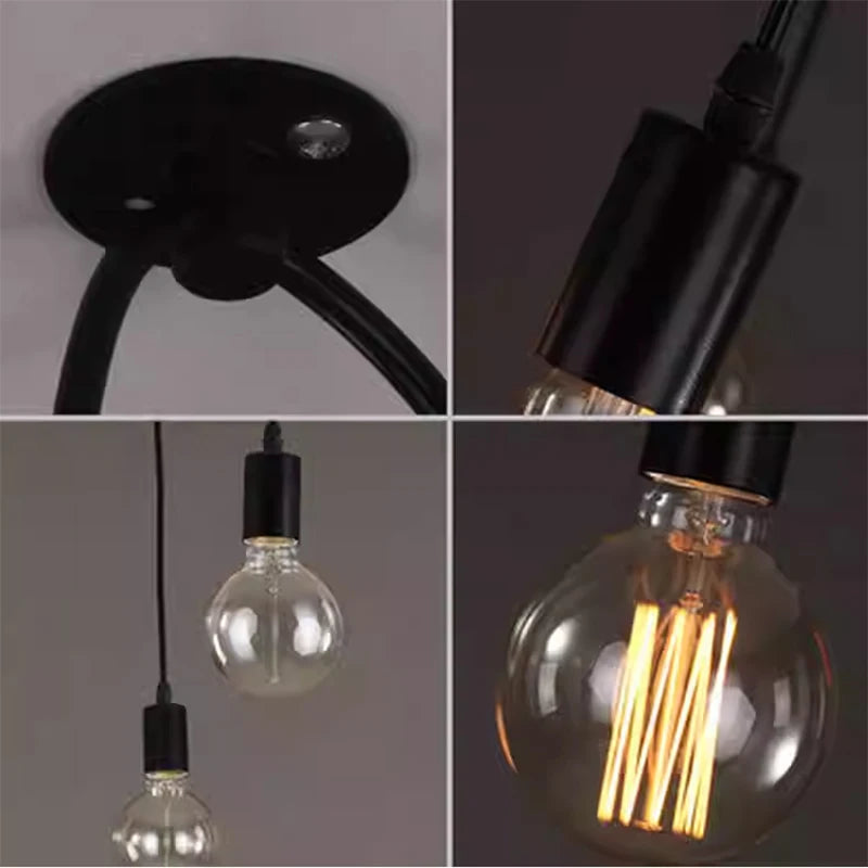 DIY Spider Lights Vintage Chandelier Edison Industrial Hanging Lamp Ceiling Multiple Pendant Light Kitchen Farmhouse Living Room