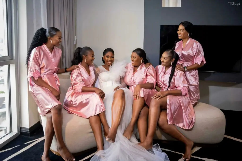Sexy Wedding Robe for Bride Sheer Long Sleeve Slit Split Ruffles Bridal Shower Dresses Customized