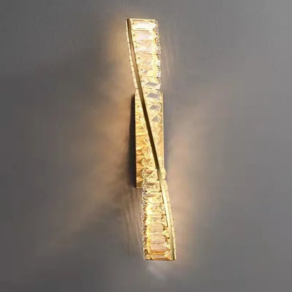 Luxury Crystal Gold Metal Wall Lamp Modern Creative Irregular LED Wall Light Villa Hotel Corridor Bedside Decor Lighting Fixture