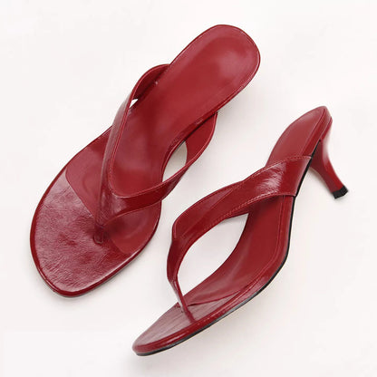 Women Slippers Fashion High Heeled Mule Shoes Designer Flip Flops for Woman Summer Open Toe Casual Shoes Zapatos Mujer 7881