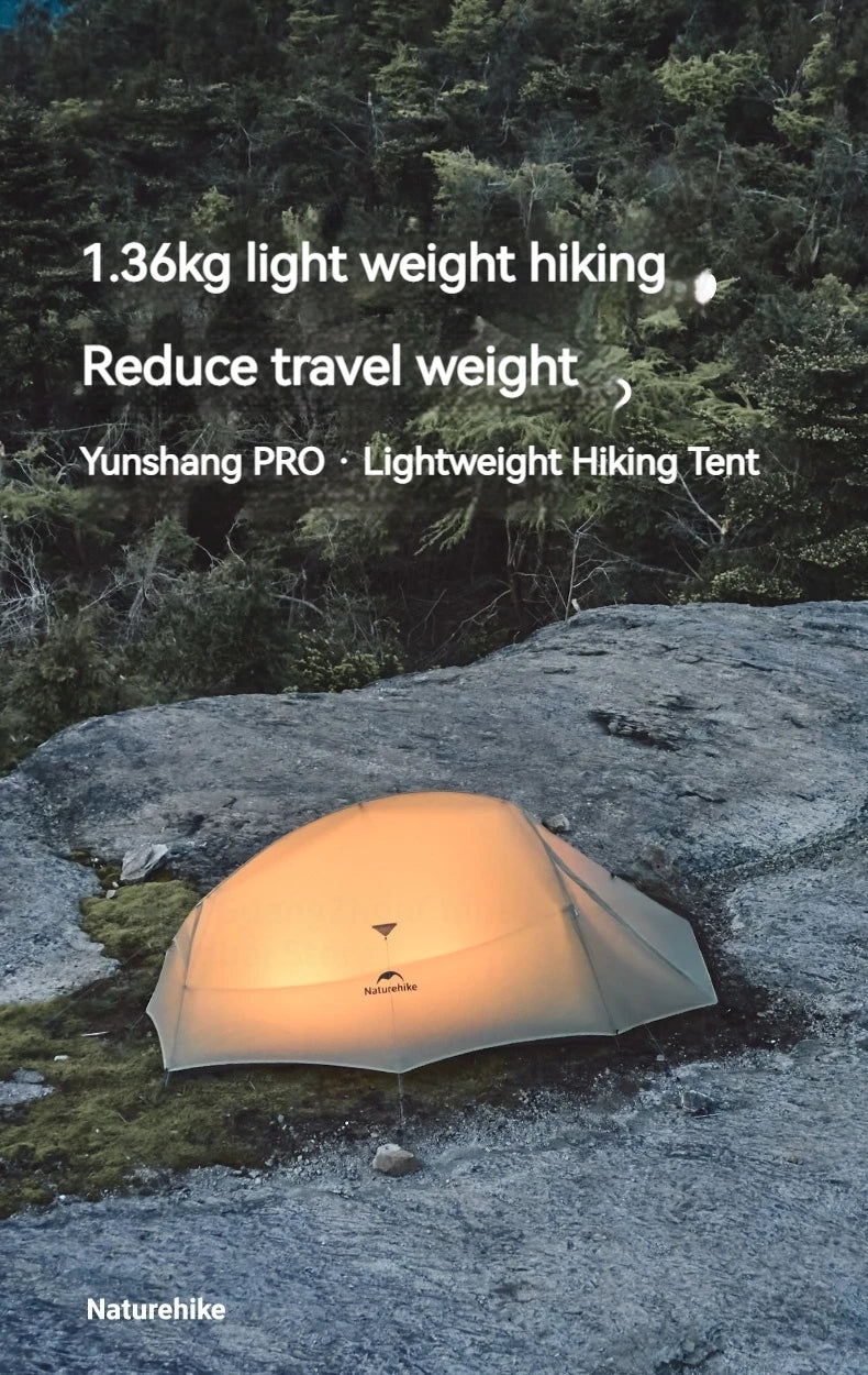 Naturehike Cloud Up Pro Tent Ultralight 1.36kg 1-2 Person 20D Waterproof Three Seasons for Camping Outdoor Hiking Backpack Tent