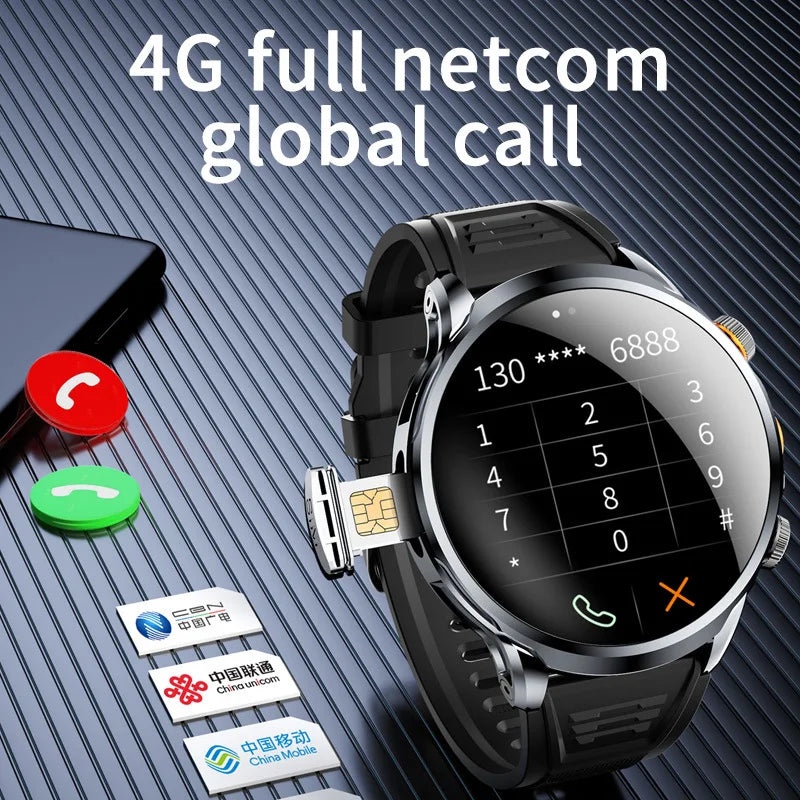 4G Network Smart Watch Google Play Maps 1.95-inch 3D SIM Card Download APP Camera GPS WIFI NFC Call Android Men Women Smartwatch