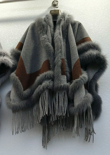 2025 Women Real Fox Fur Shawl High Quality Fashion High Quality Hot sale Female Wool Wrap