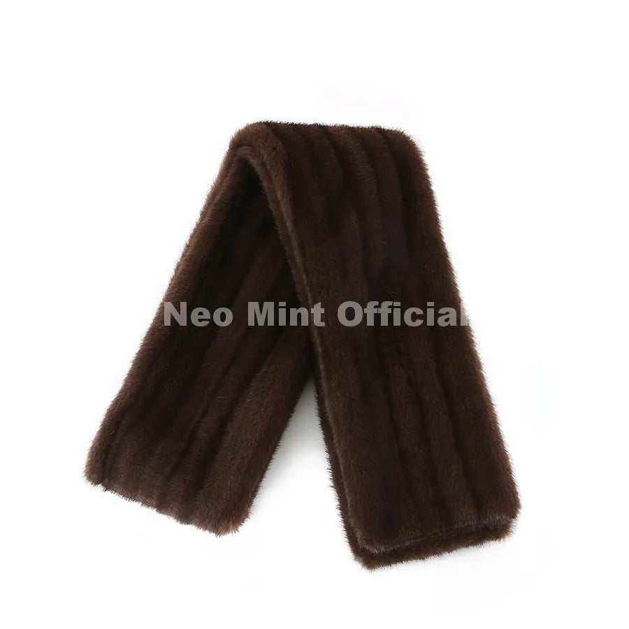 Neo Mint Luxury Brand Fashion Faux Mink Fur Scarves Women 2026 Winter Fuzzy Neck Warmer Wraps Chic Plush Fur Collar Shawl Scarf