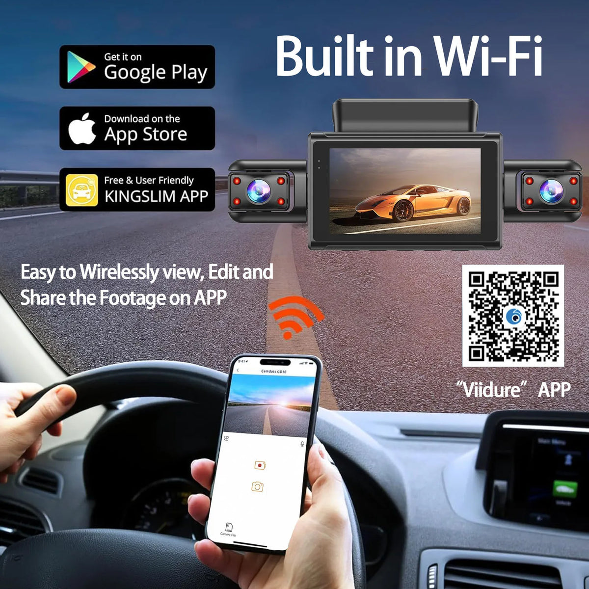 360 Degree 4 Cameras Dash Cam Car DVR WiFi  2.5K Video Recorder 4 Channel Front Rear View Night Vision Black Box DVR For Vehicle