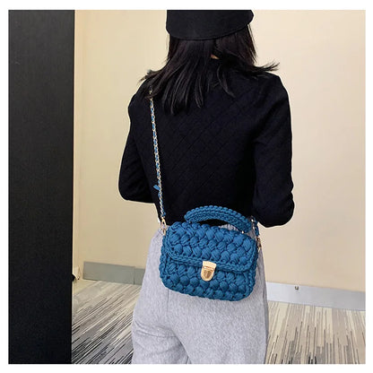 New Rope Woven Women Handbags Designer Knitting Chains Shoulder Crossbody Bag Casual Lady Hand Bags Small Flap Purses