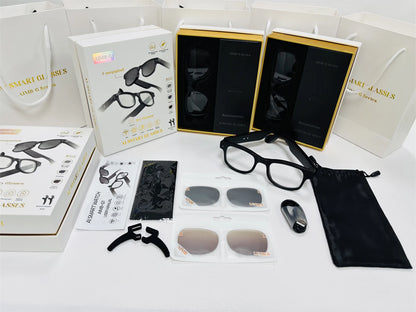 LIGE New Smart Glasses 500W Camera HD Video Recording Bluetooth Call Glasses AI Smart Translation Sunglasses WiFi Transmission