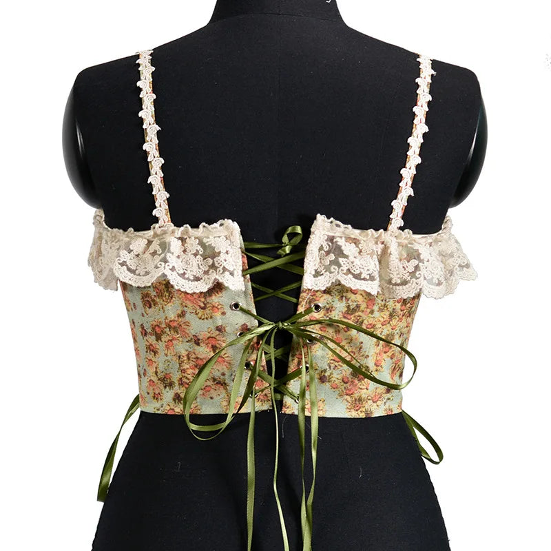 Lolita Tanks Corset Sexy Slimming Bandage Shapewear Women Evening Party Elegant Retro Bustier Top Streetwear Woman Clothes
