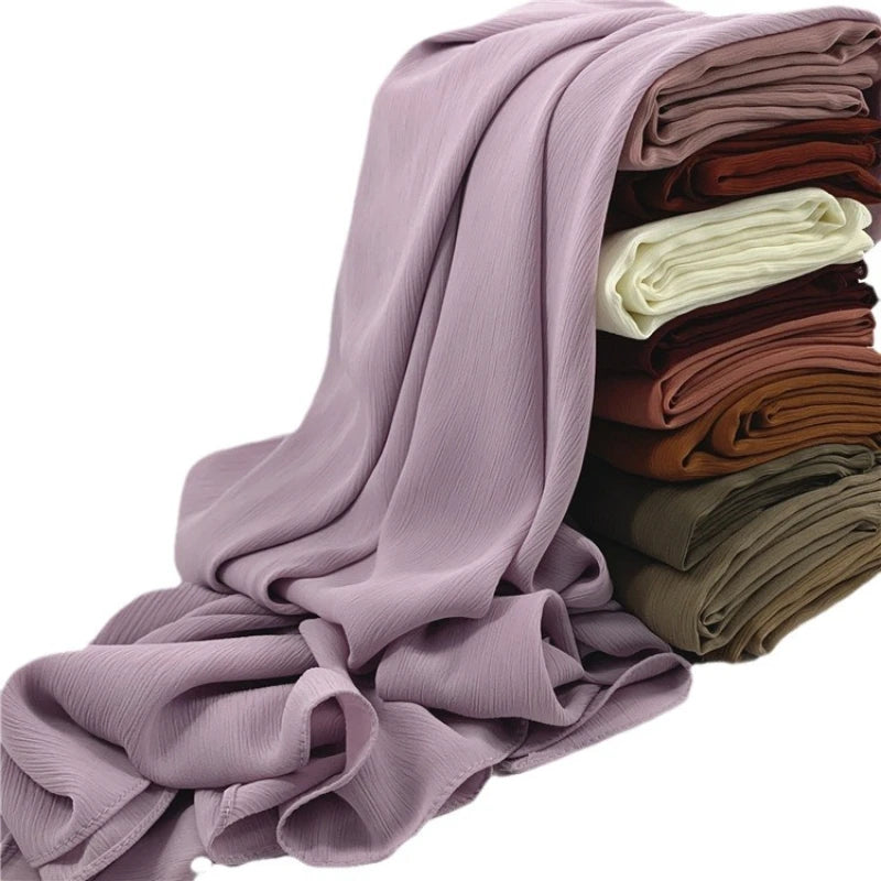 180*70CM Chiffon Hijabs For Woman Soft Long Turban Veil Scarves Muslim Hijab Shawls Islam Women Head Wraps Accessoires Ramadan