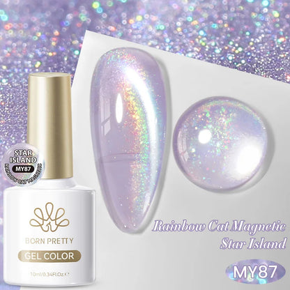 BORN PRETTY 10ml Cat Magnetic Gel Nail Polish Moonlight Glass Bead Water Light Crystal Soak Off UV Varnish For DIY Nail Art