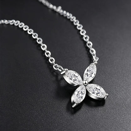 1.6cttw Butterfly D Color Moissanite Pendant Necklace for Women 925 Silver Marquise Cut Diamond Wedding Gift Fine Jewelry GRA