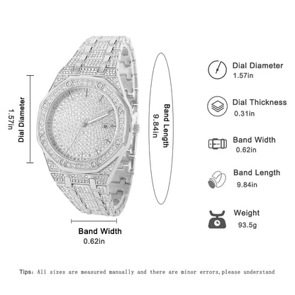 Iced Out Watch for Men Gold Watch for Men Hip Hop Fashion Cool Bling Gold Diamond Luxury Mens Watch Dropshipping Relogio