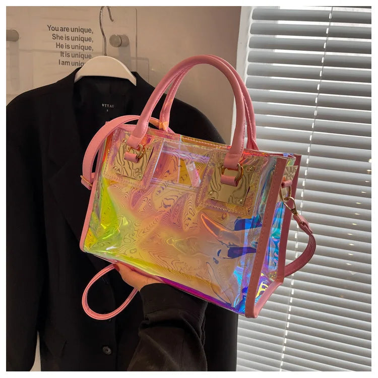 Fashionable Plastic Dazzling Colors Casual Crossbody Bags for Women Ladies Luxury Designer Tote Handbags Travel Shoulder Bag Sac