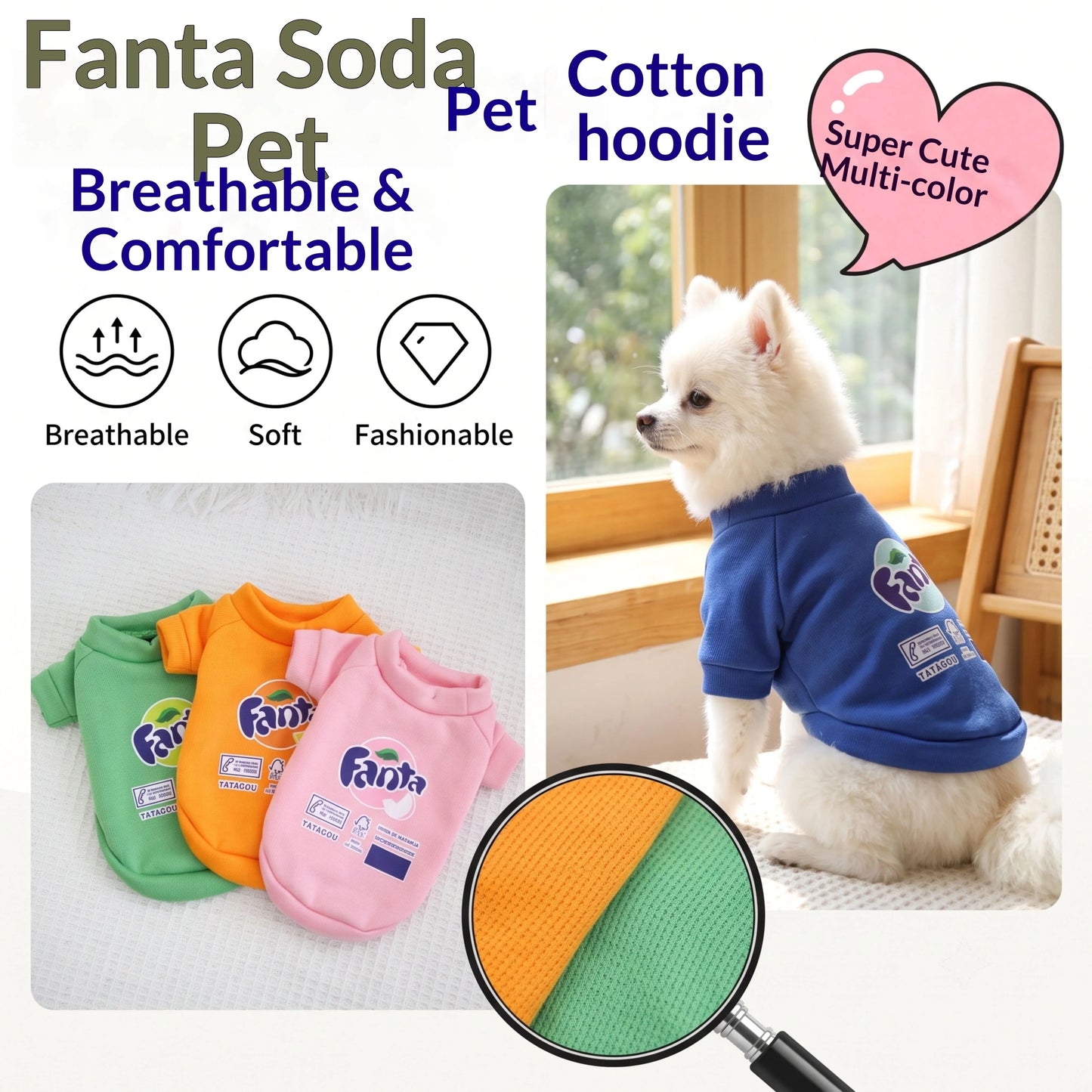 Trendy Printed Pet Sweatshirt Soft Breathable Puppy Shirts Multi Color Cute Outfit For Small Dogs Cats Spring Autumn Daily Wear