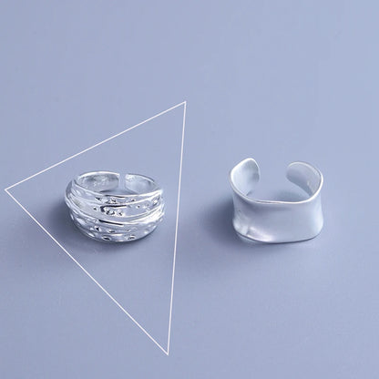 VENTFILLE 925 Sterling Silver Irregular Ring for Women Geometry Versatile Minimalism  Accessories Jewelry Gift Dropshipping