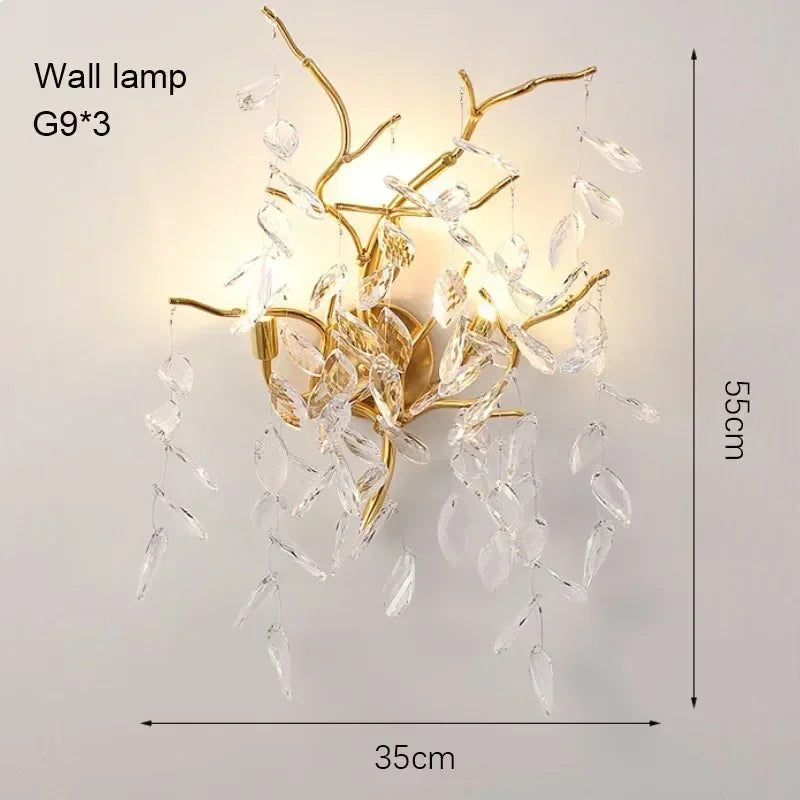 Luxury Modern Crystal Ceiling Chandelier Led Pendant Lamp Dining Table Living Room Bedroom Home Decor Wall Hanging Light Fixture