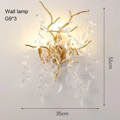 Luxury Modern Crystal Ceiling Chandelier Led Pendant Lamp Dining Table Living Room Bedroom Home Decor Wall Hanging Light Fixture