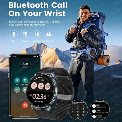 2026 New 1.32" AMOLED Smartwatch Man 466*466 Resolution Bluetooth Call LED Flashlight Fitness Tracker Smart Watch For Men Women