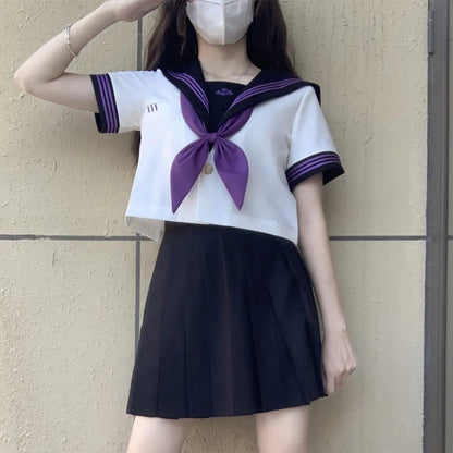 jk uniform Japanese student JK sailor suit long-sleeved intermediate suit Cosplay-Friendly Uniform Cute Japanese Style Uniform