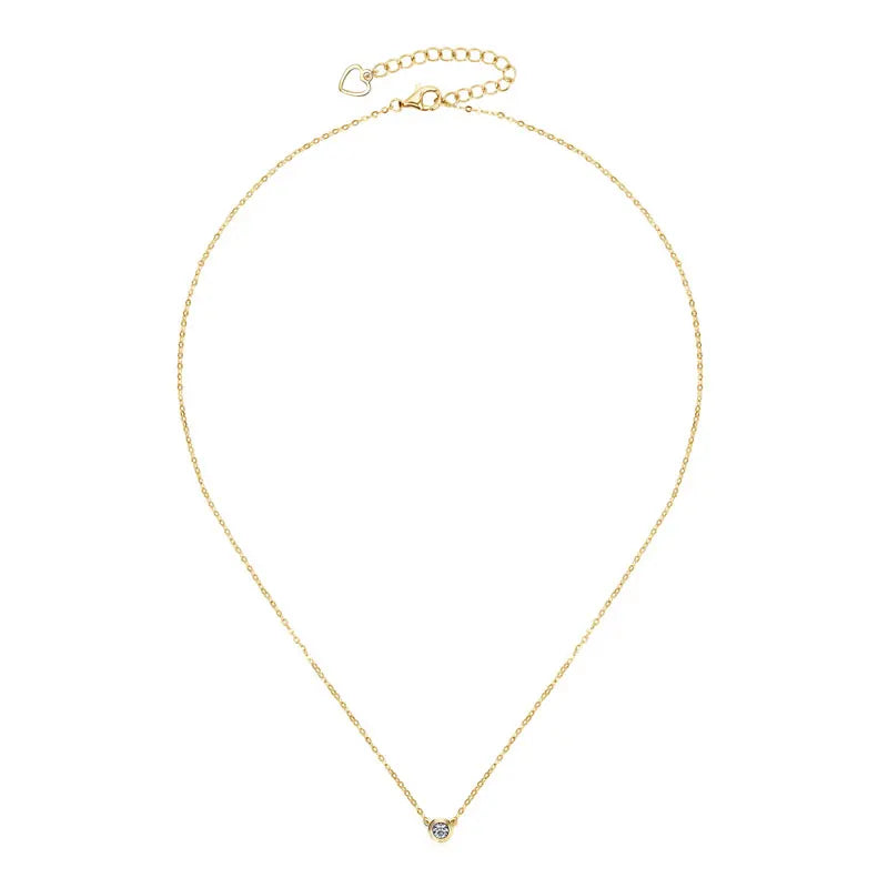 Lnngy 3MM 0.1CT Moissanite Necklace Original 925 Sterling Silver Pendant Necklaces  For Women Delicate Neck Jewellry Gift