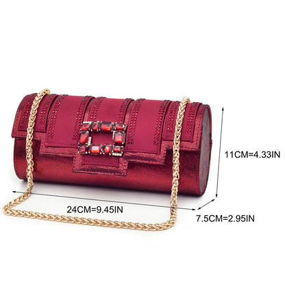 Popularity Pointed Toe High Heels Shoes and Bags Set with Rhinestone for Women Wedding Party Elegant Luxury Fashion Women Pumps