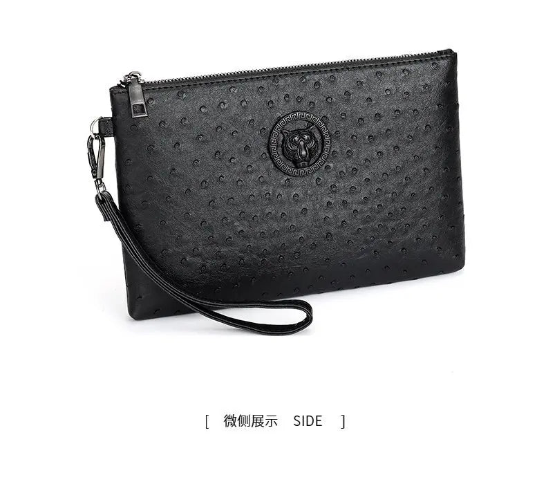 New Business Style Men Clutch Large Wallet Soft PU Leather Male Wristlet Pack Bag Elegant Leisure Stylish HandBags Envelope Bag