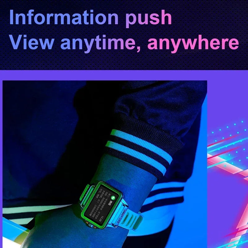 Hip Hop Fashion Personality Smart Watch 1.57-inch HD Screen 24h Continuous Heart Rate Sleep Monitor Game Waterproof Smartwatch