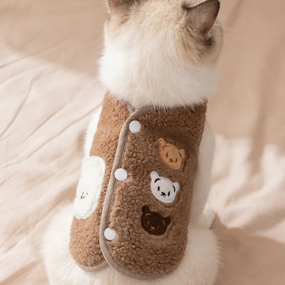 Pet Jacket Clothes For Autumn And Winter Cute Animal Small Dog Clothes Fleece Autumn Vest Fleece Puppy Warm Clothing Cat Clothes