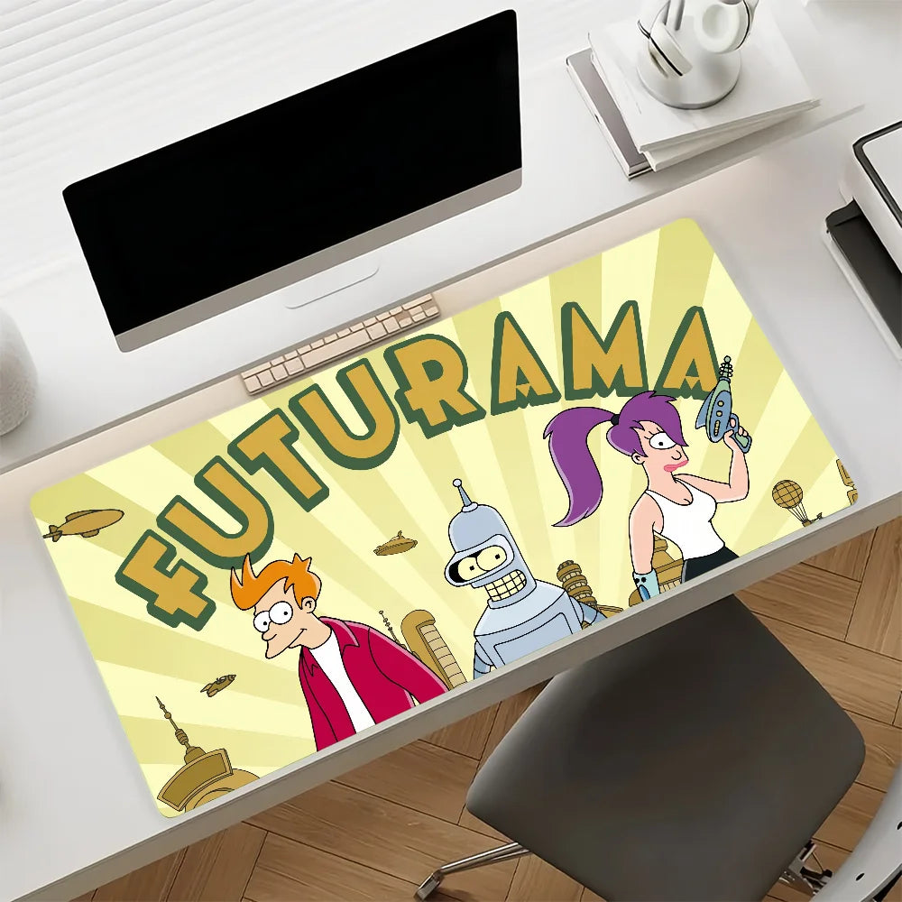 Cartoon F-Futurama-S Mouse Pad Non-slip Rubber Gamer Balance Computer Mat Decoracion Deskmat Laptop Office Large