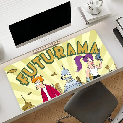 Cartoon F-Futurama-S Mouse Pad Non-slip Rubber Gamer Balance Computer Mat Decoracion Deskmat Laptop Office Large