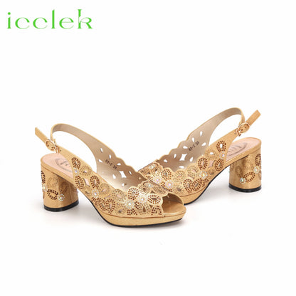 New Fashionable Coffee Color Peep Toe Ladies Shoes Matching Bag Set For Nigerian Women Wedding Party Pump