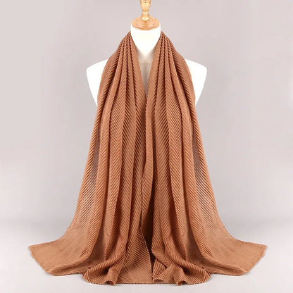 Women Plain Cotton Scarf Head Hijab Wrap Solid Full Cover-up Shawls Foulard Femme Headband Crinkle Muslim Hijabs Store 2024 NEW