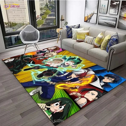 My Hero Cartoon Anime Carpet for Living Room Bedroom Table Cinema Rug Kitchen Door Kids Un-slip Floor Mat Alfombra Birthday gift